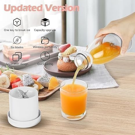 Portable Mini Blender for Fresh Juice, 4 Blade Portable Electric USB Juice Maker/Personal Size Blender for Juices, Shakes and Smoothies