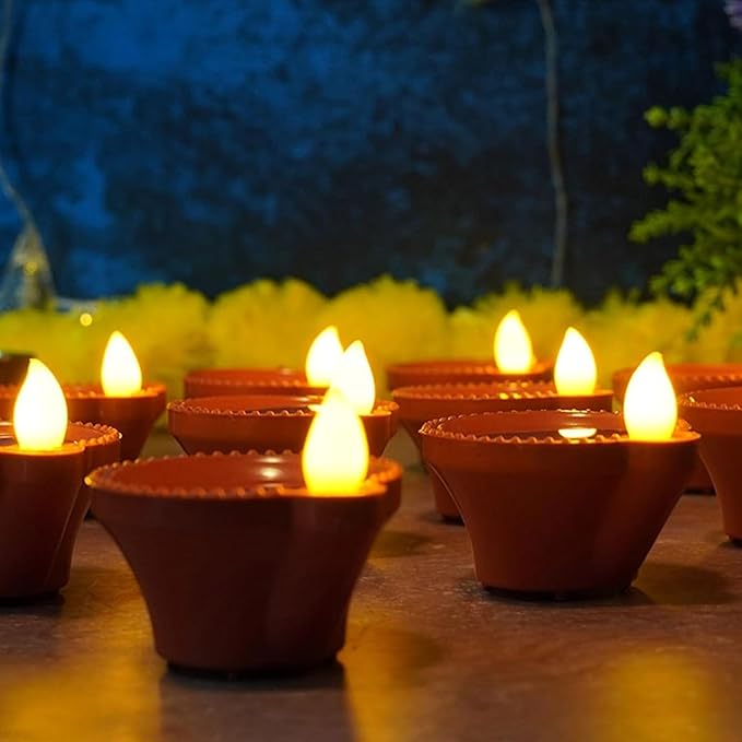Water Sensor Diya for Home Decoration Floating Led Light Diya (Pack of 6)