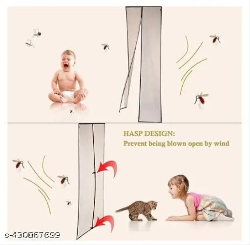 Polyester Magnetic Mosquito Net for Door | Mosquito Curtain for All Door Types & Sizes